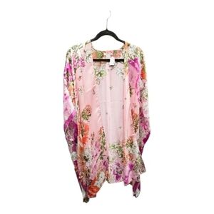 Floral Pink Open Kimono